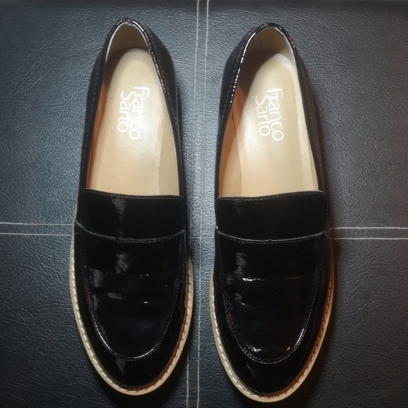 Franco Sarto New Black Patent Loafers Size 8M